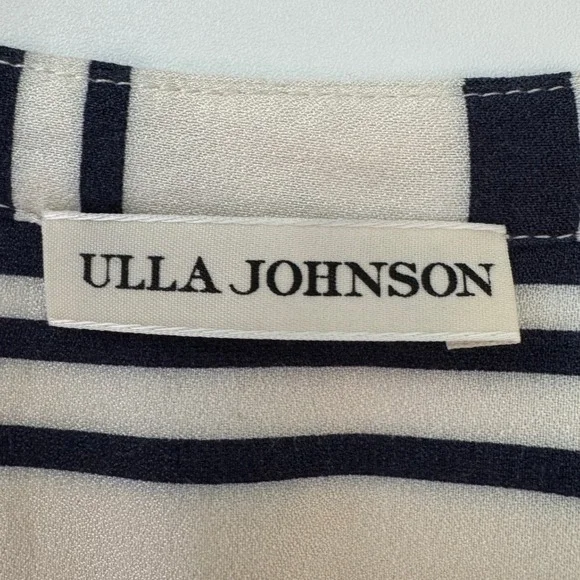 Ulla Johnson Striped Silk Blend Tunic Dress Size 2 Ivory Navy Boho Minimalist - Picture 9 of 12